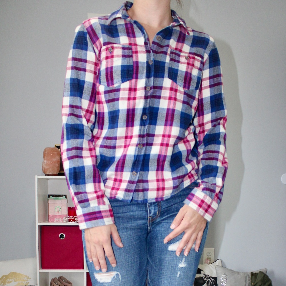 Pink and Blue Plaid Flannel